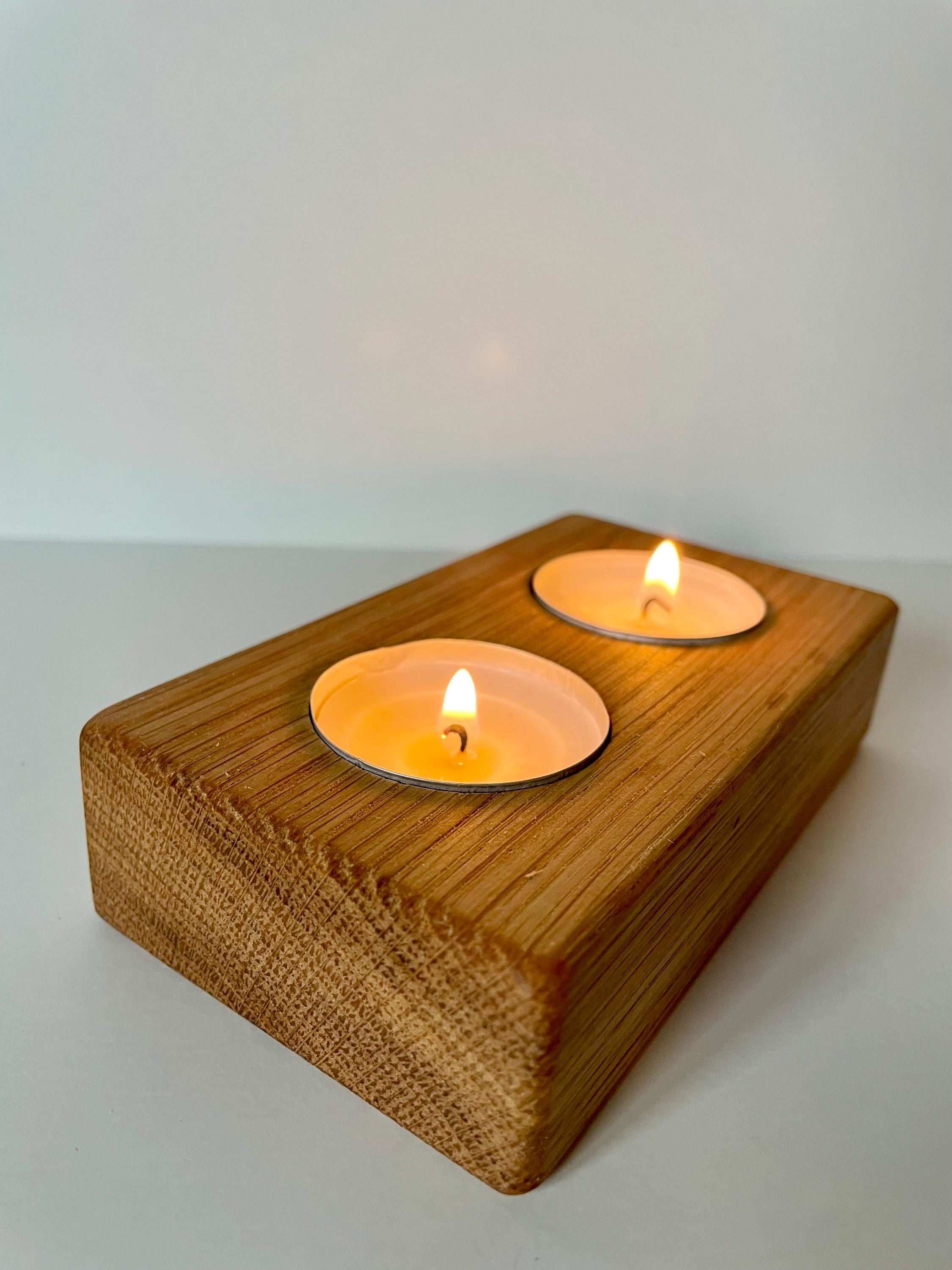 Teelichthalter aus Eiche | Kerzenständer | Tischdeko | Massivholz | Geschenk | Geburtstag | Kerzenhalter Adventskranz | zeitlich & stilvoll