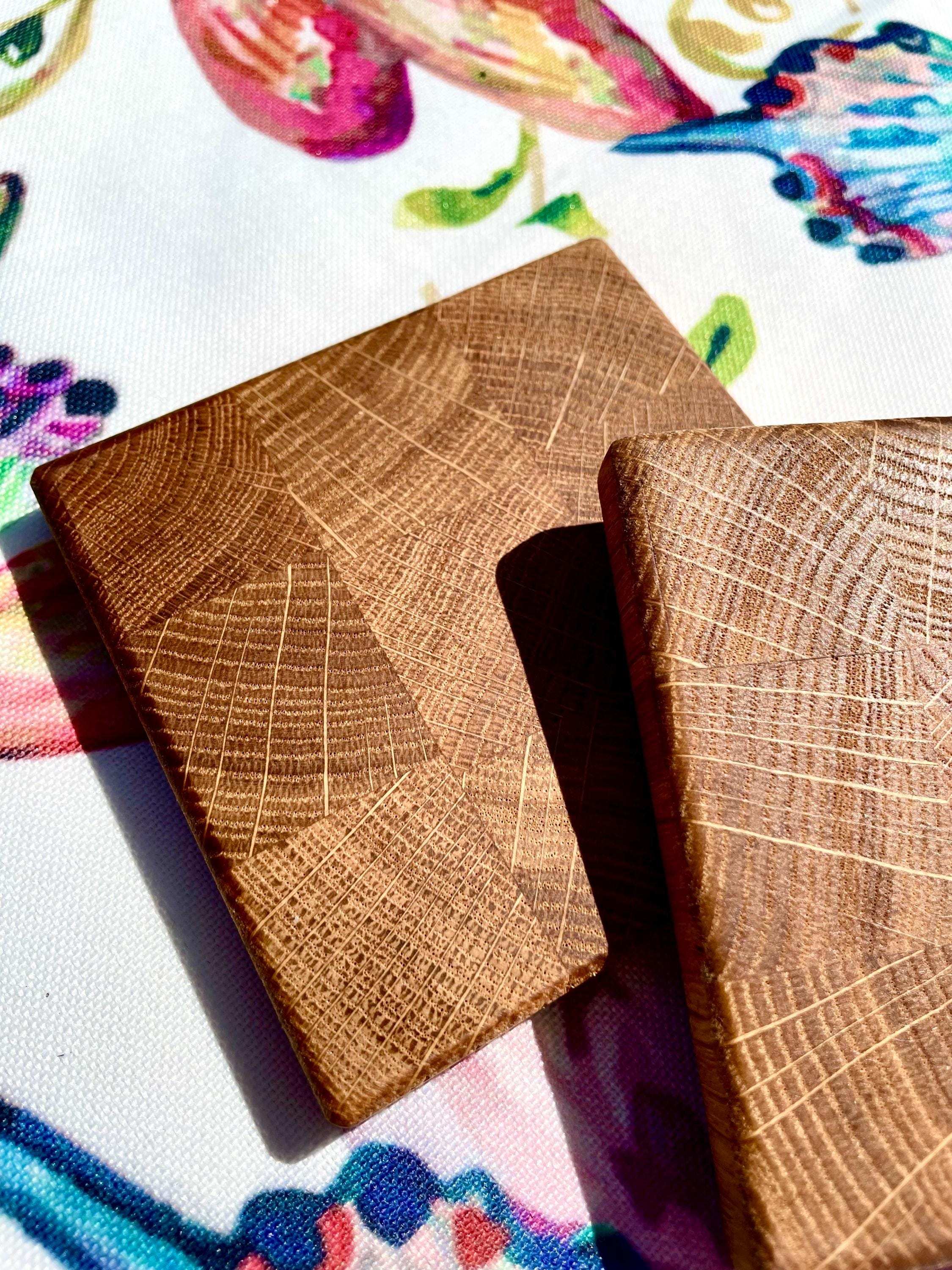Untersetzer Eiche Hirnholz | Stirnholz Untersetzer | Glasuntersetzer | Tischschoner | Handgefertigt