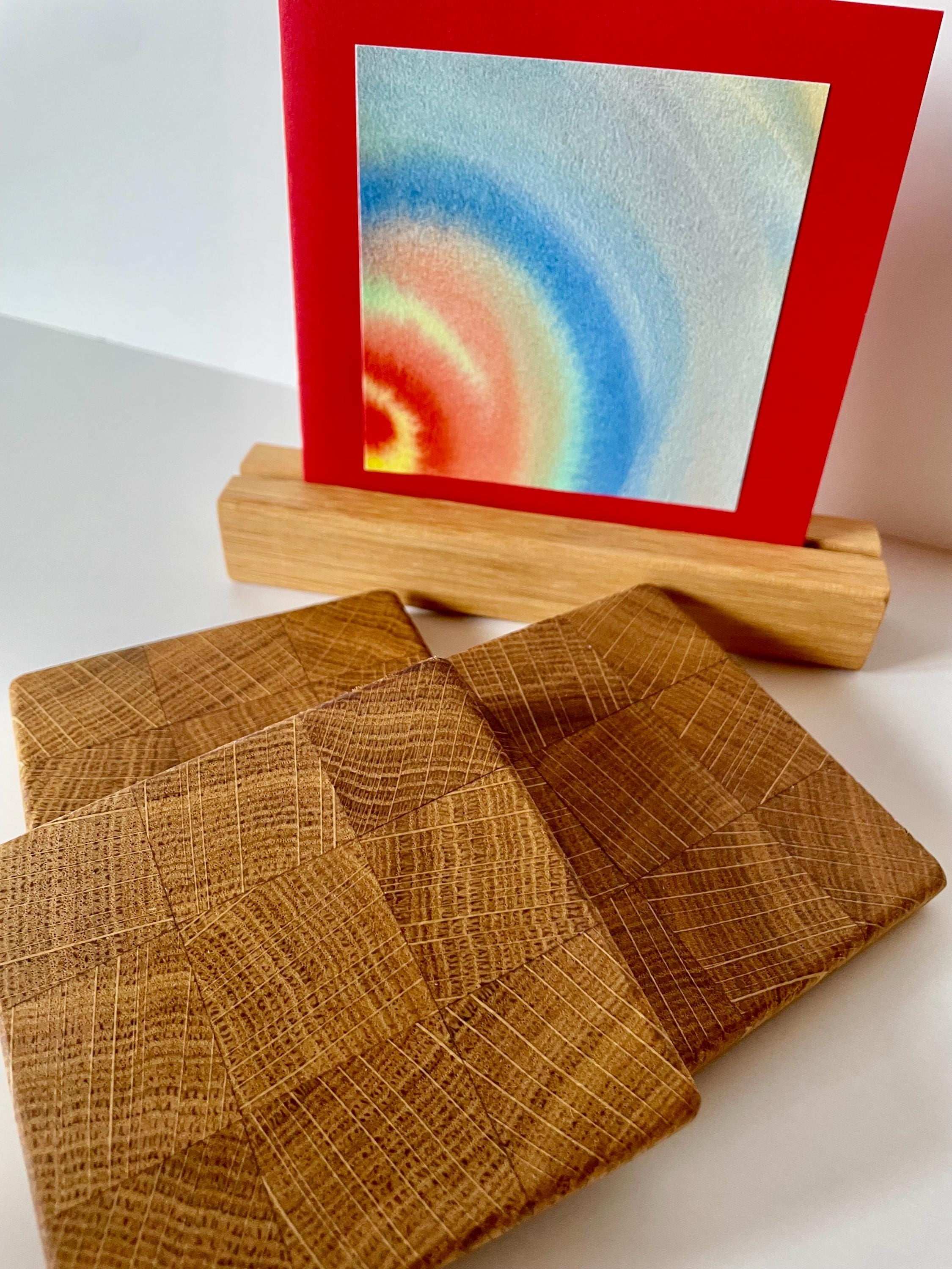 Untersetzer Eiche Hirnholz | Stirnholz Untersetzer | Glasuntersetzer | Tischschoner | Handgefertigt