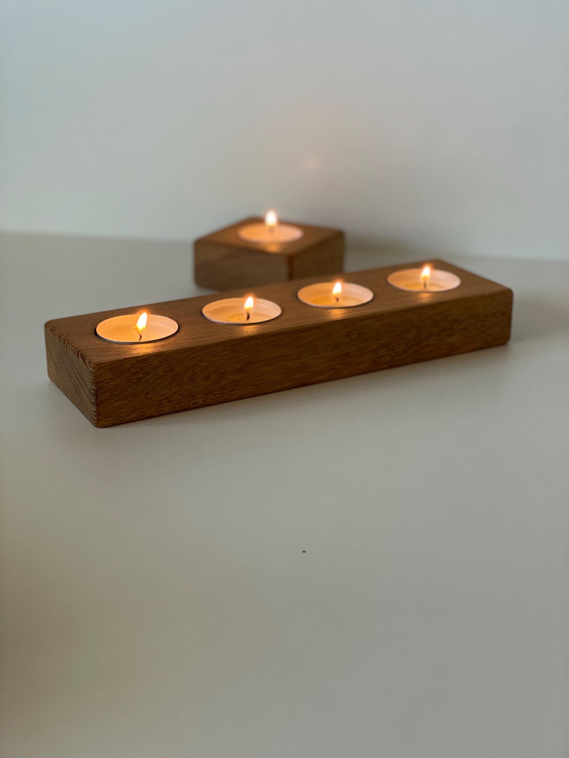 Teelichthalter aus Eiche | Kerzenständer | Tischdeko | Massivholz | Geschenk | Geburtstag | Kerzenhalter Adventskranz | zeitlich & stilvoll