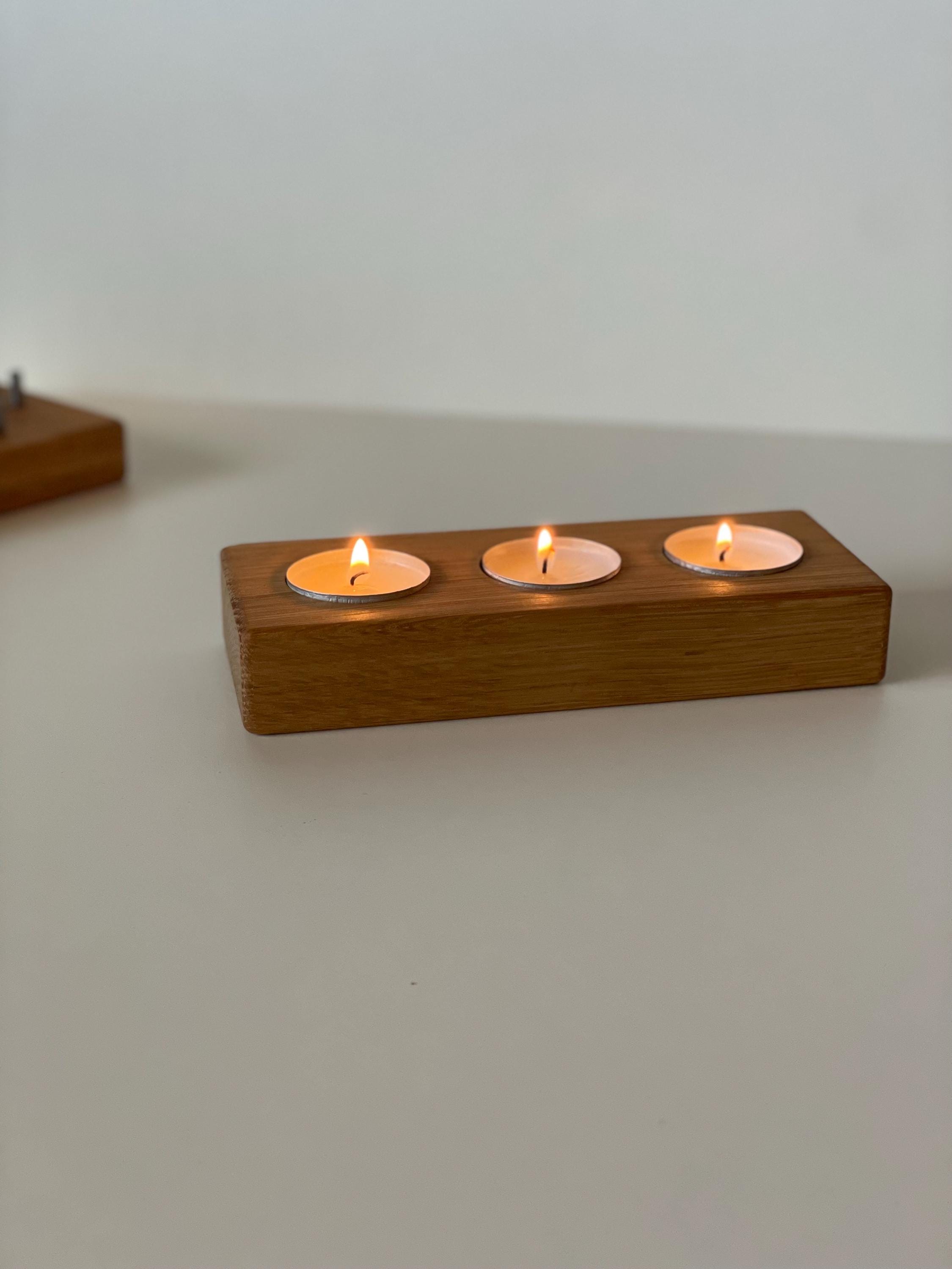 Teelichthalter aus Eiche | Kerzenständer | Tischdeko | Massivholz | Geschenk | Geburtstag | Kerzenhalter Adventskranz | zeitlich & stilvoll
