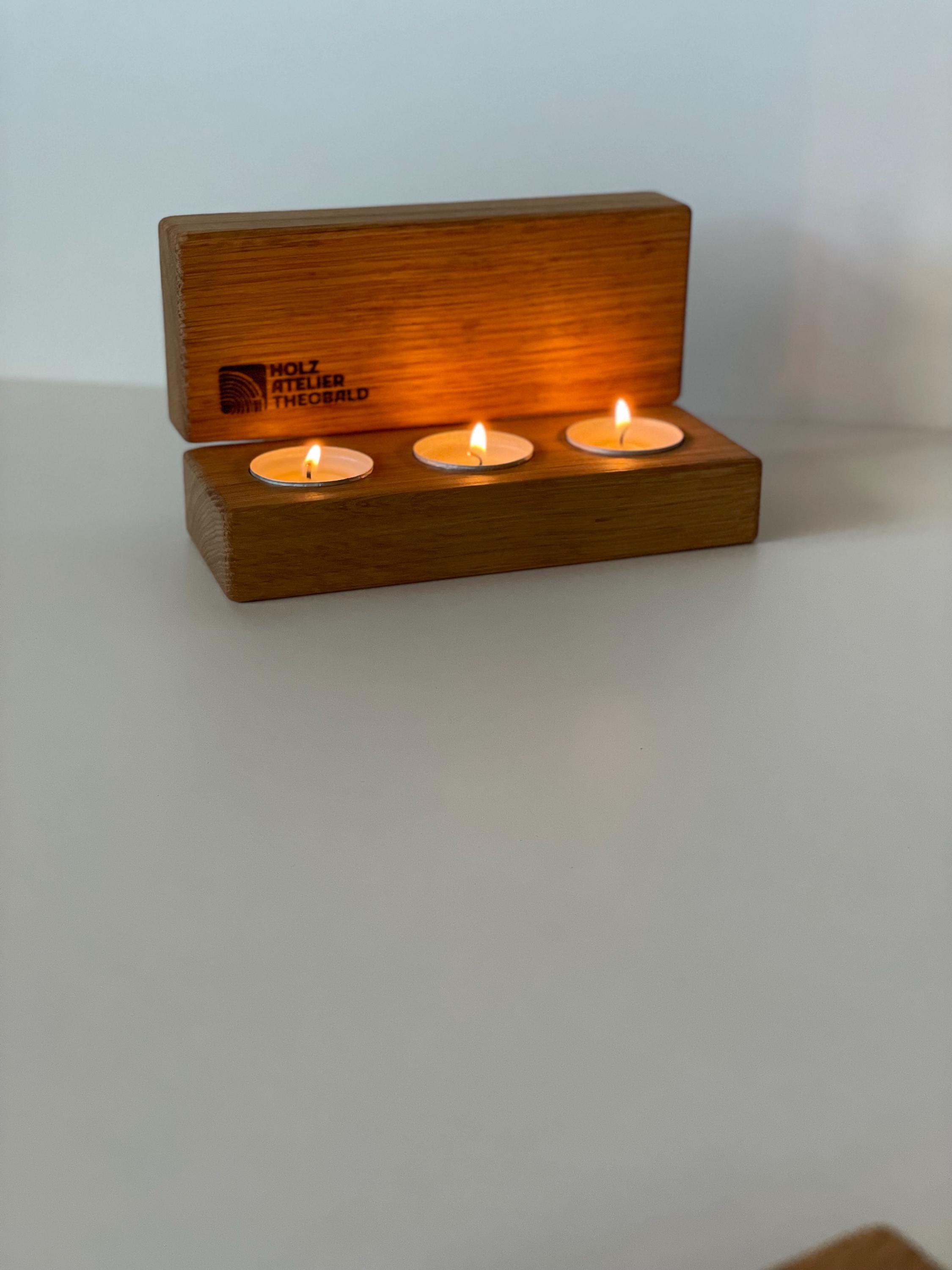 Teelichthalter aus Eiche | Kerzenständer | Tischdeko | Massivholz | Geschenk | Geburtstag | Kerzenhalter Adventskranz | zeitlich & stilvoll