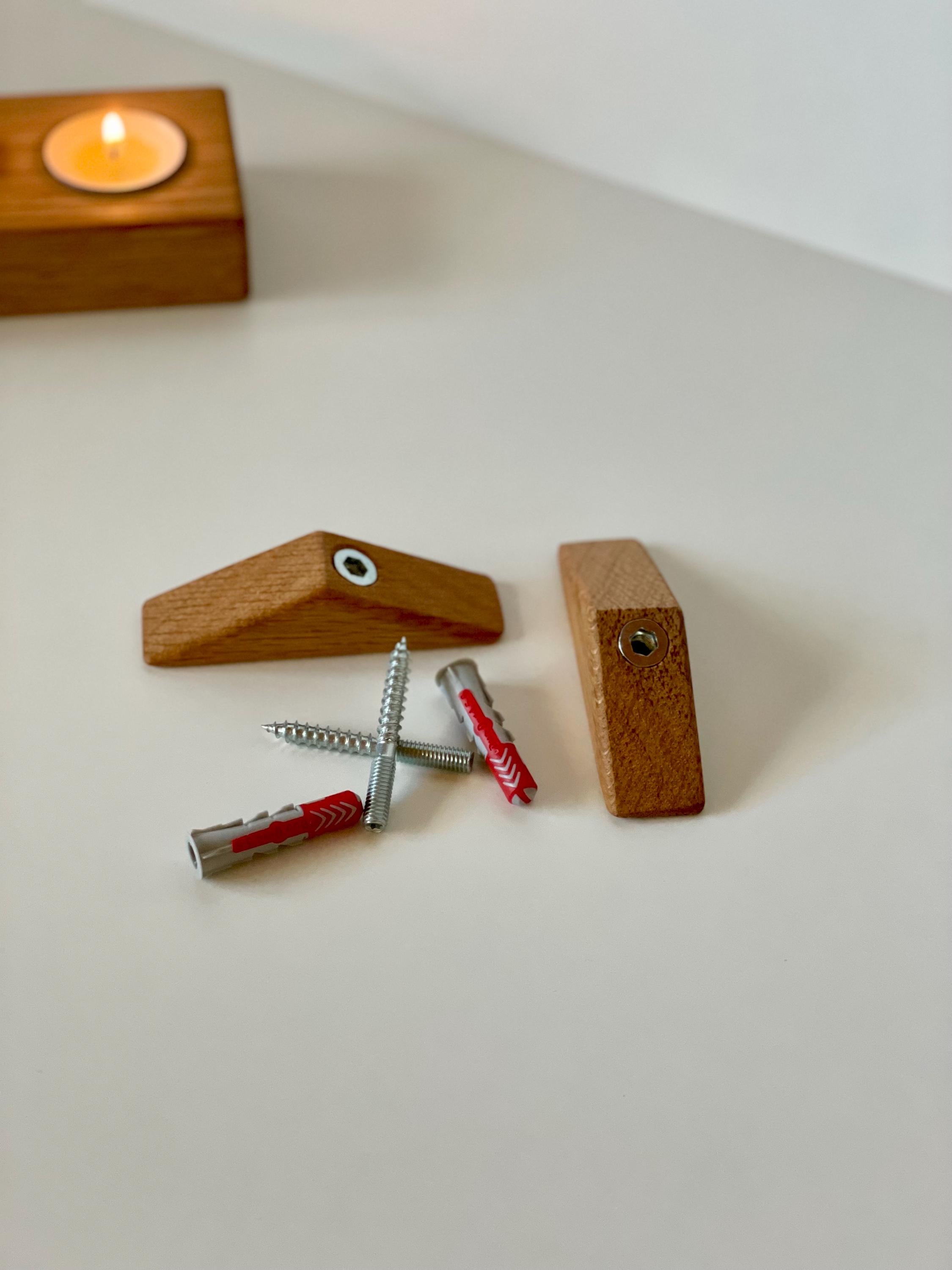 Wandhaken Eiche Massiver Garderobenhaken & Handtuchhalter Handgefertigt, stabil + naturgeölt
