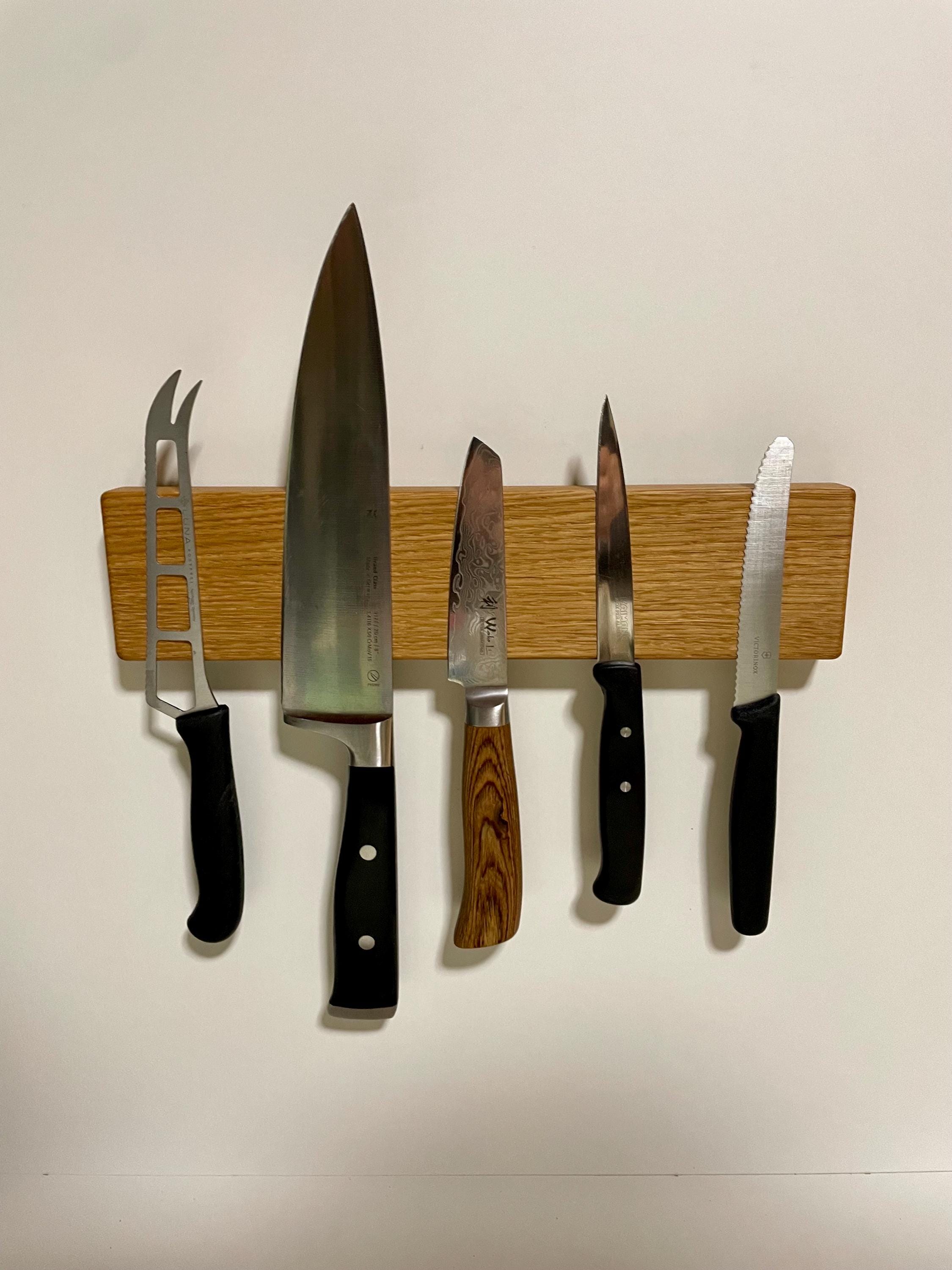Messerleiste Eiche | Magnetischer Messerhalter | Messerblock aus Echtholz | Stilvolles Geschenk für Sie und Ihn | Edle Küchenutensilien