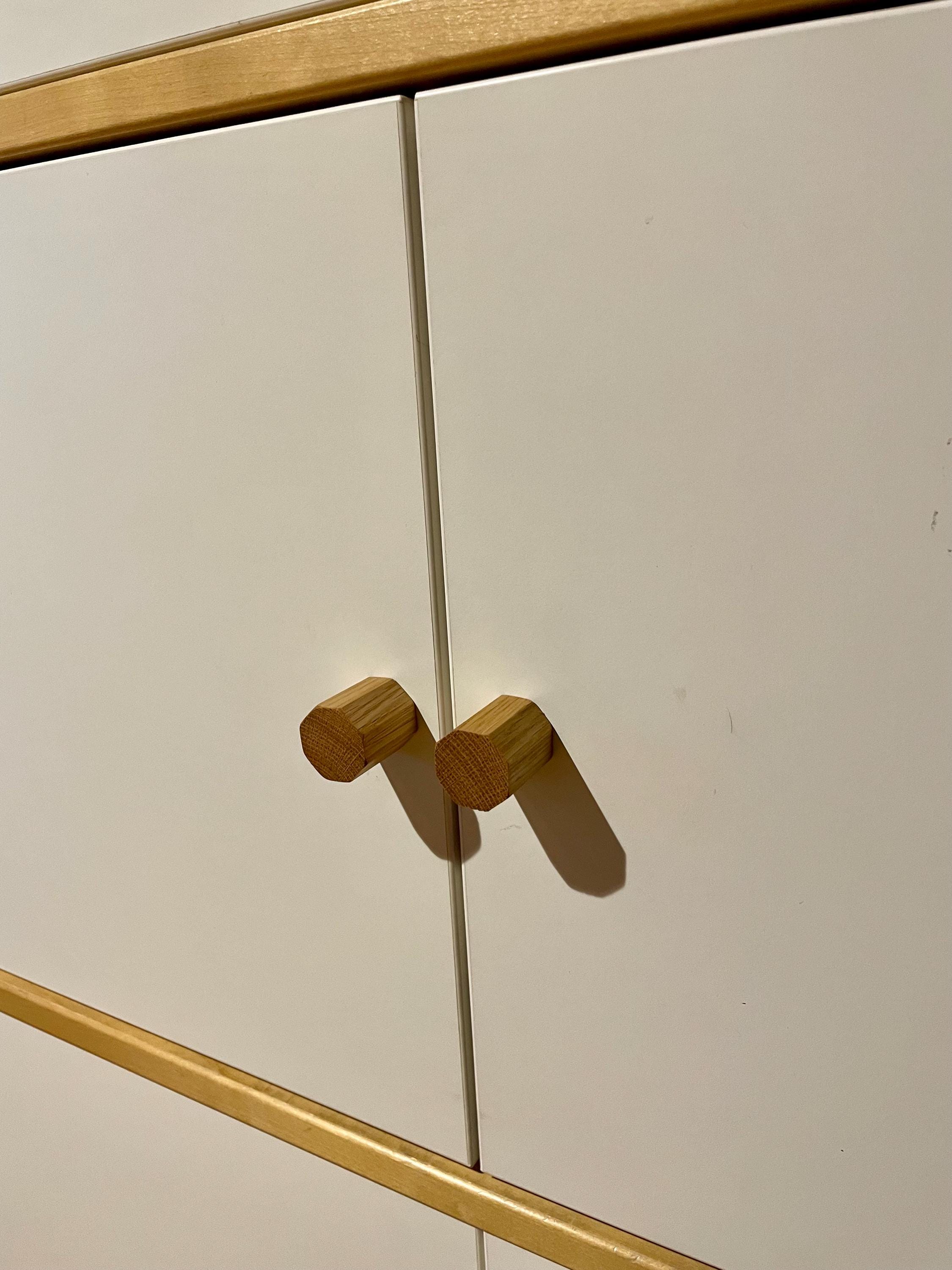 Möbelgriffe aus Eichenholz achteckig Handgemacht & geölt passend für IKEA Möbel, Schubladen, Türen, Kommoden + DIY-Projekte