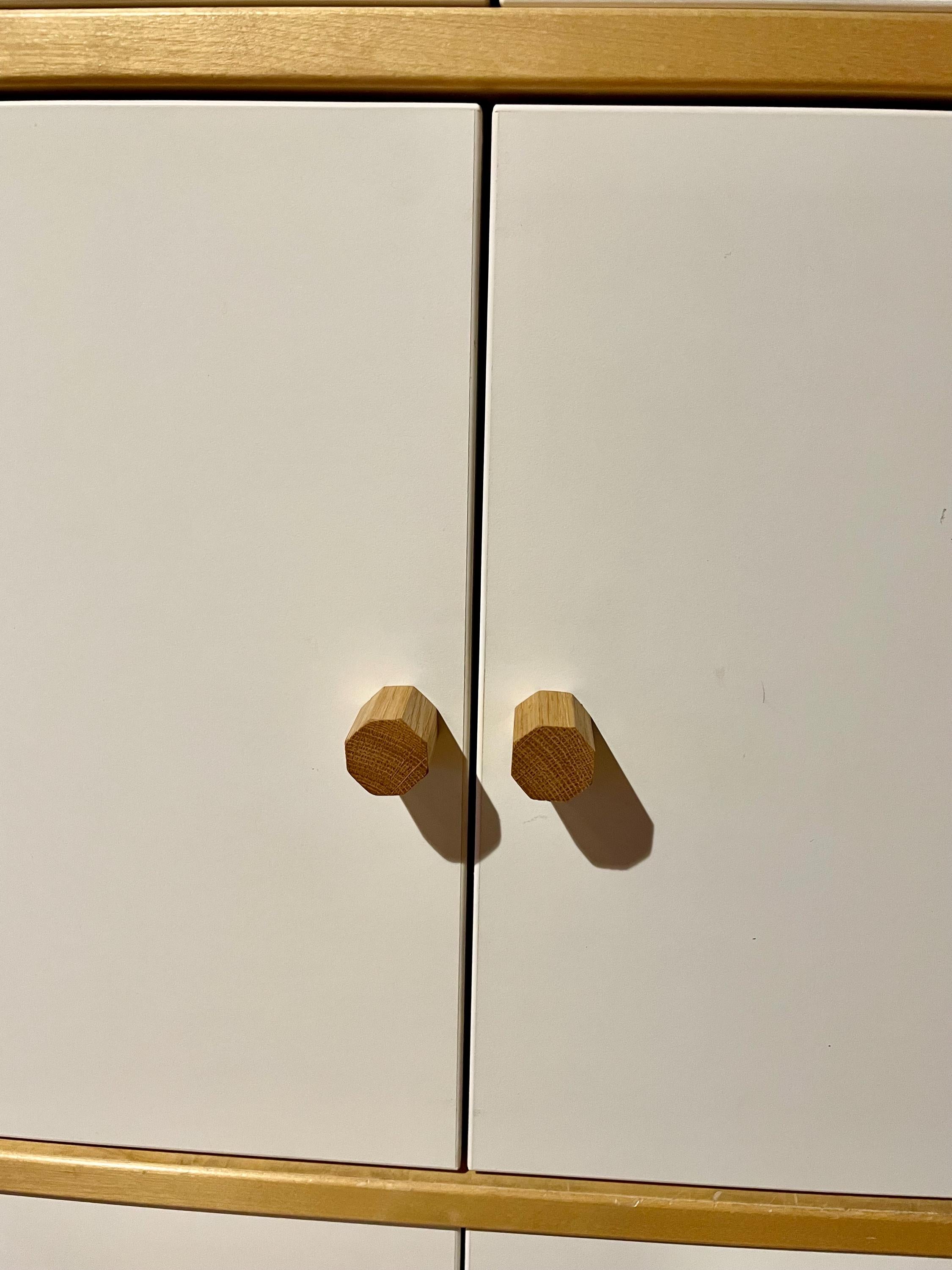 Möbelgriffe aus Eichenholz achteckig Handgemacht & geölt passend für IKEA Möbel, Schubladen, Türen, Kommoden + DIY-Projekte