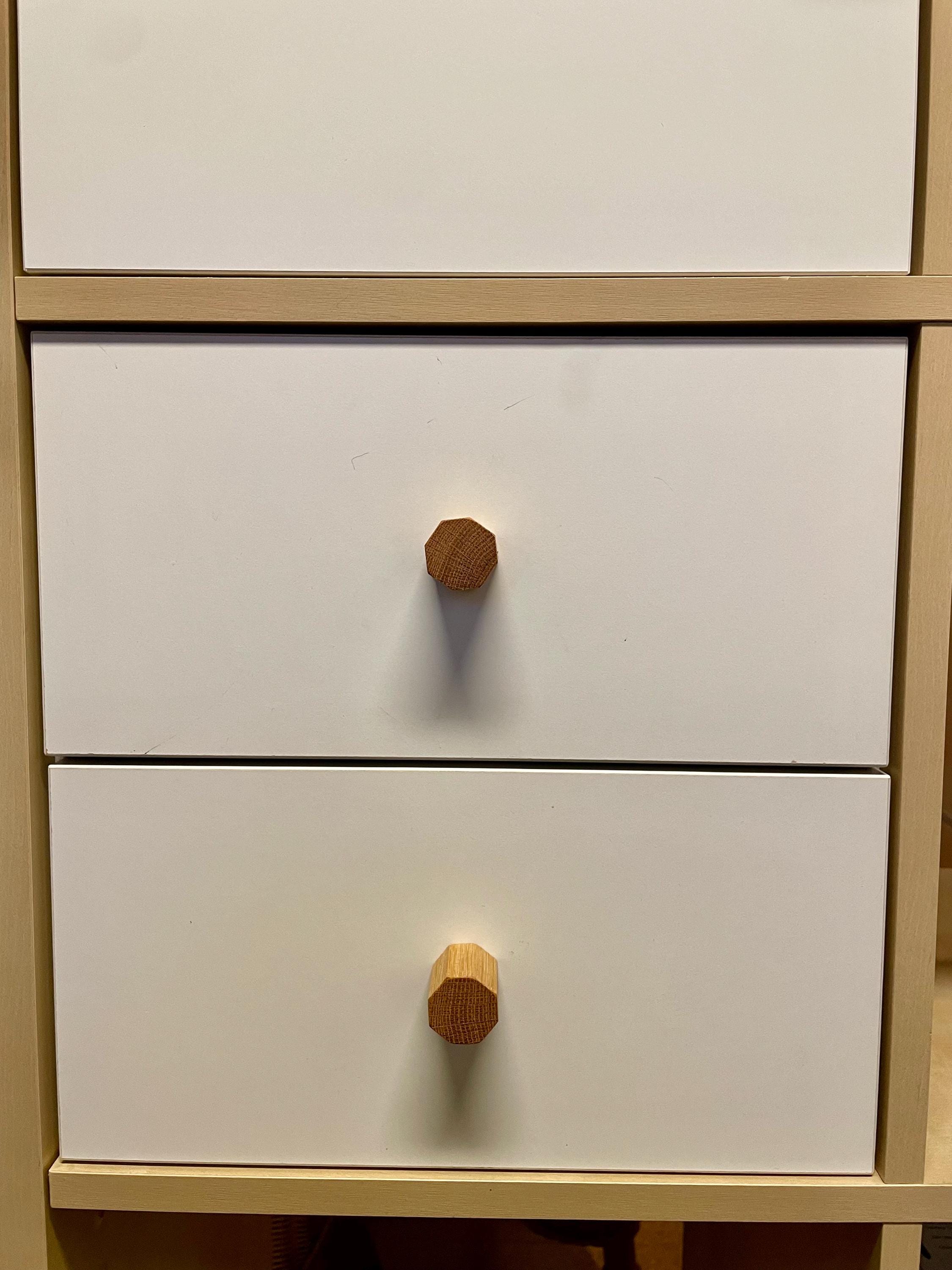 Möbelgriffe aus Eichenholz achteckig Handgemacht & geölt passend für IKEA Möbel, Schubladen, Türen, Kommoden + DIY-Projekte