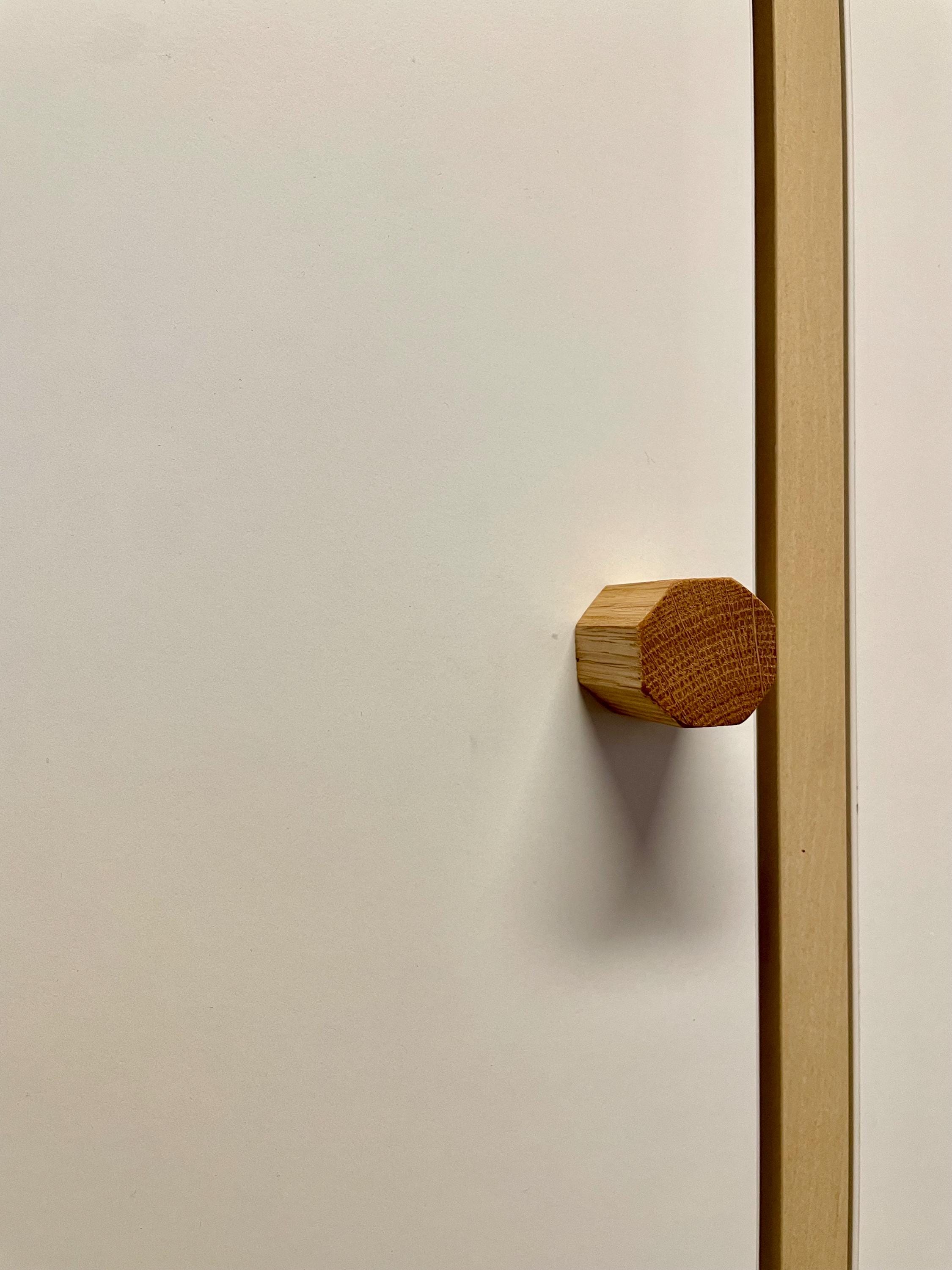 Möbelgriffe aus Eichenholz achteckig Handgemacht & geölt passend für IKEA Möbel, Schubladen, Türen, Kommoden + DIY-Projekte