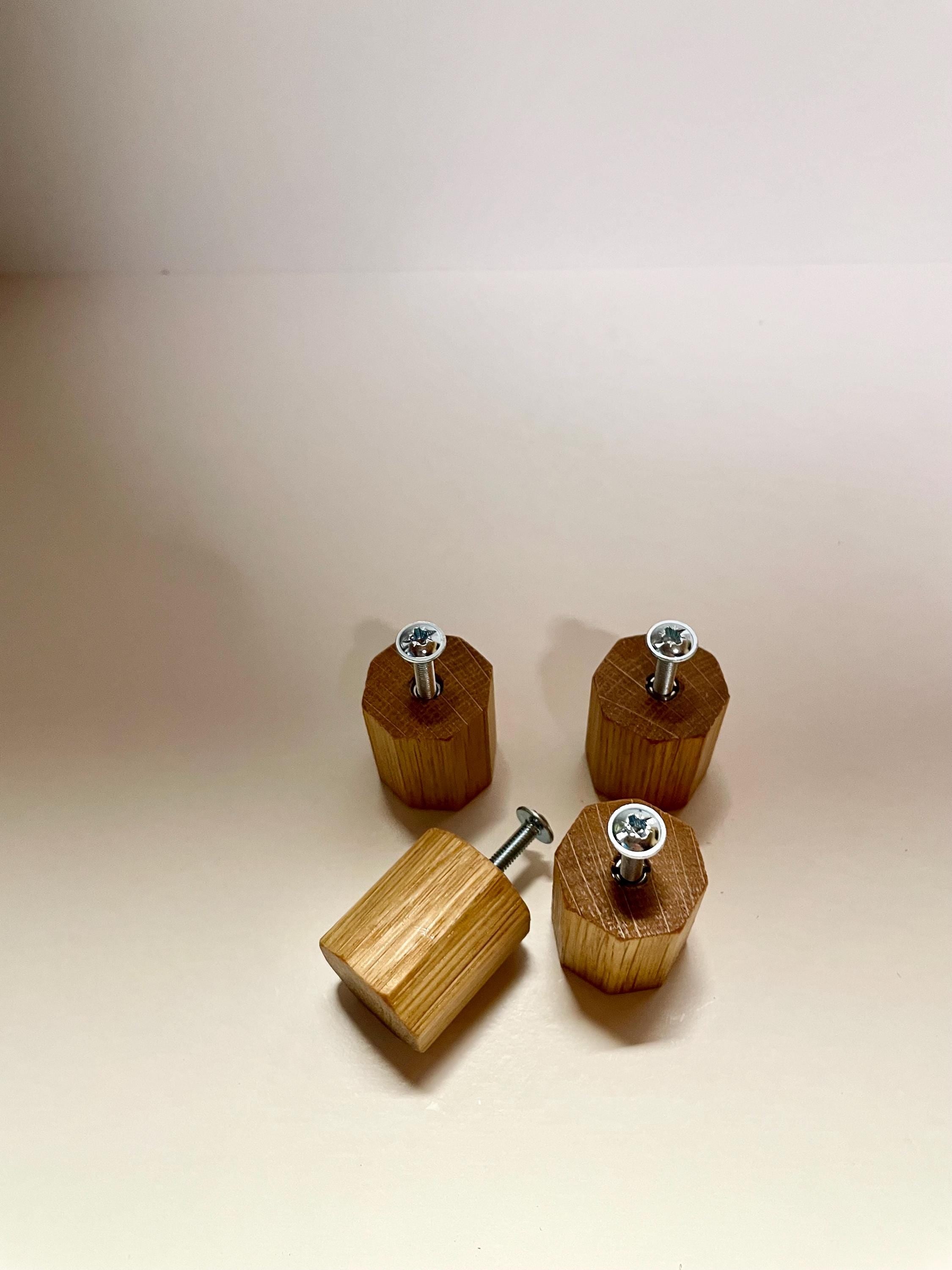 Möbelgriffe aus Eichenholz achteckig Handgemacht & geölt passend für IKEA Möbel, Schubladen, Türen, Kommoden + DIY-Projekte
