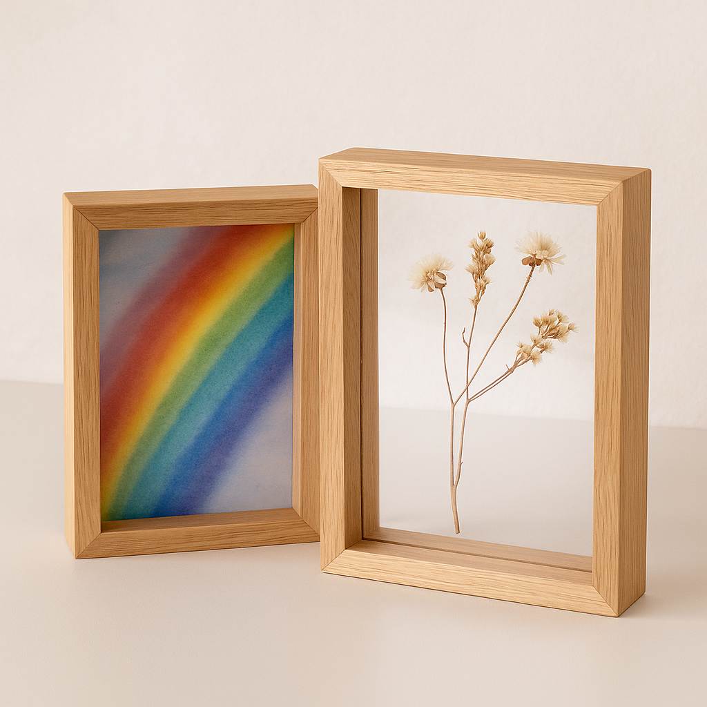 Doppelseitiger Bilderrahmen aus Holz