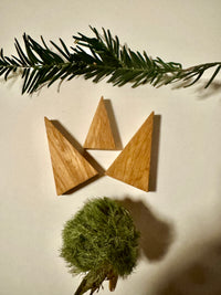 Wooden Christmas trees made of oak