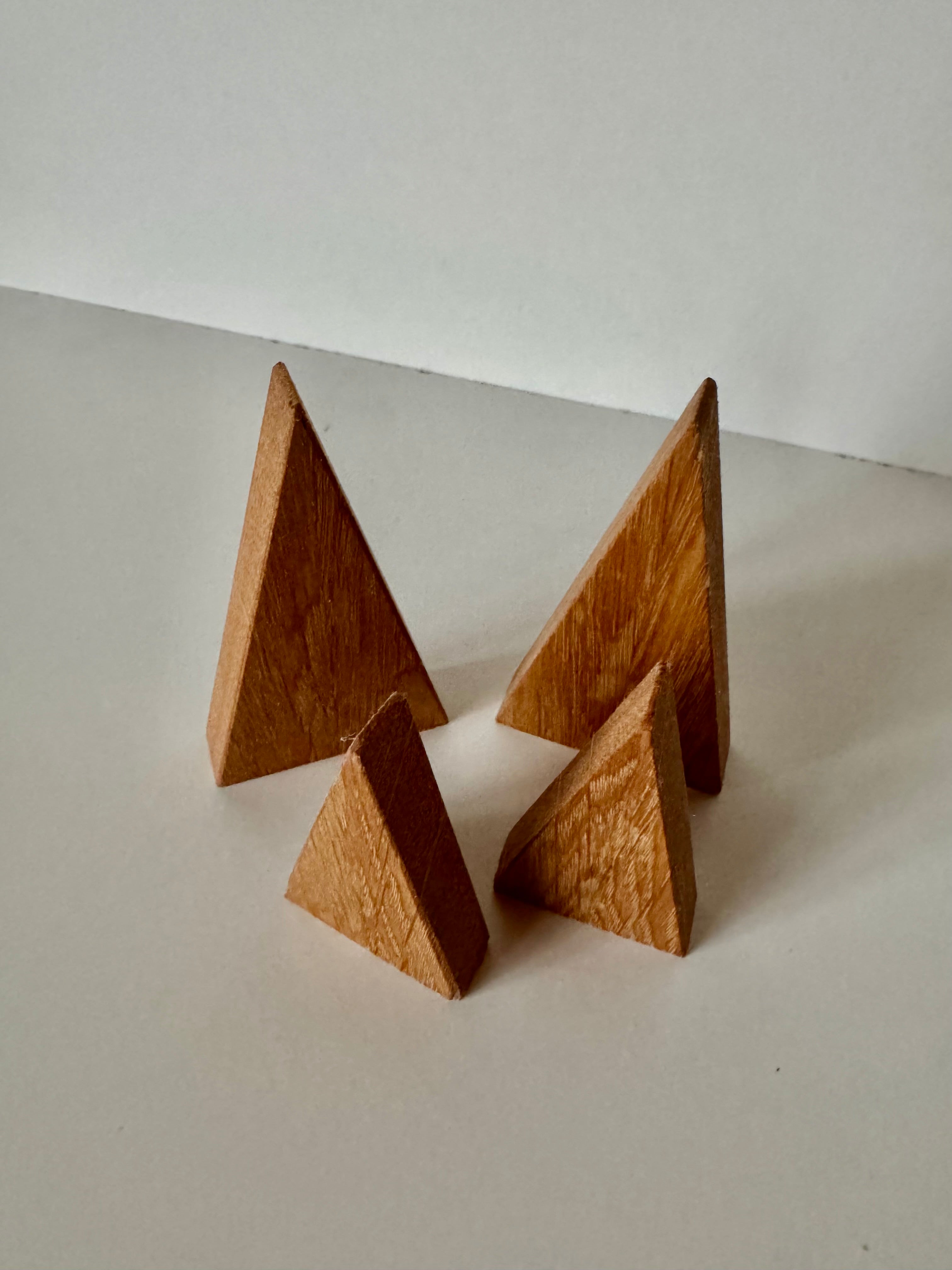 Wooden Christmas trees made of oak