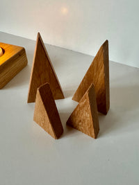 Wooden Christmas trees made of oak