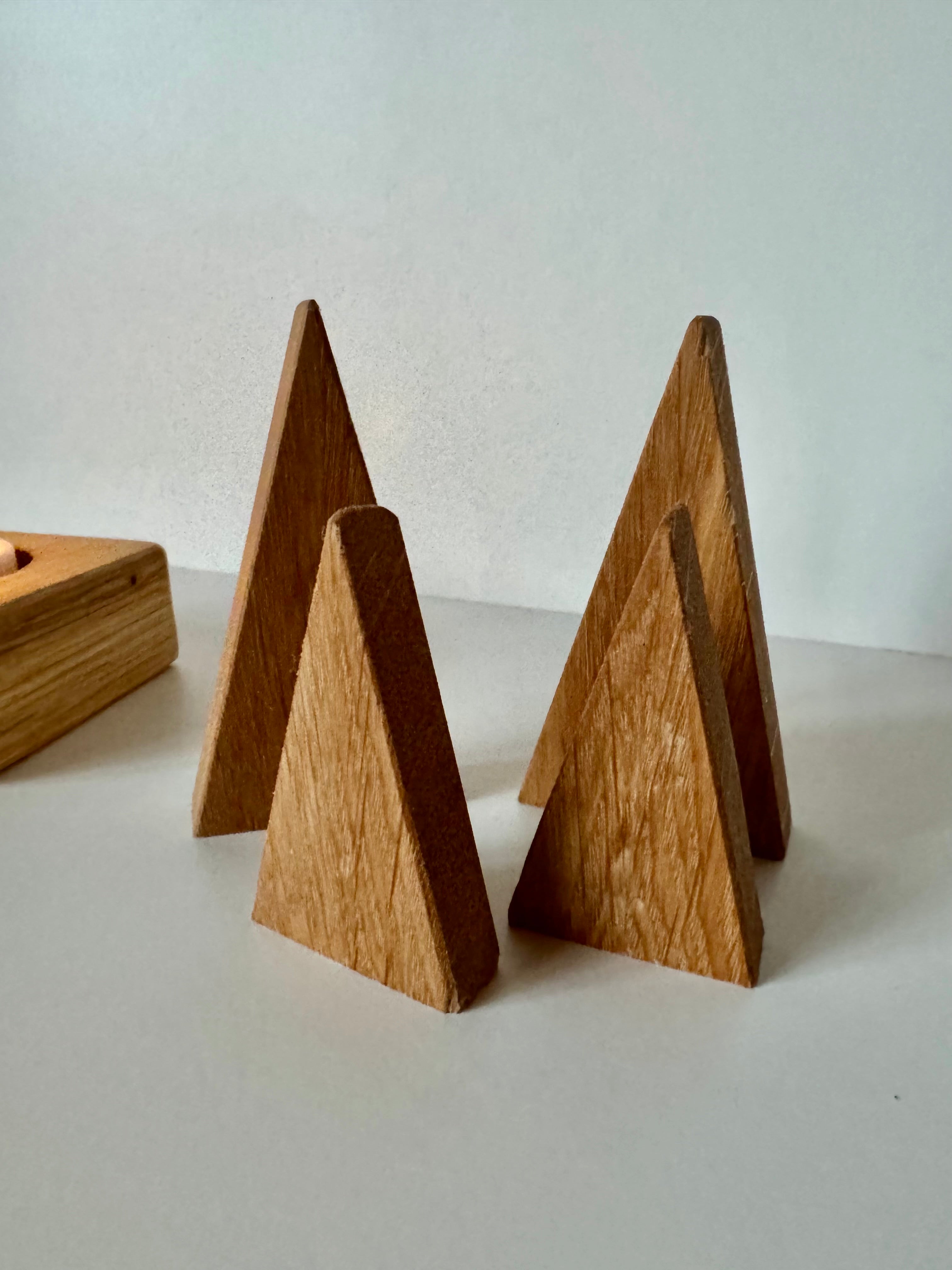 Wooden Christmas trees made of oak