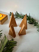Wooden Christmas trees made of oak