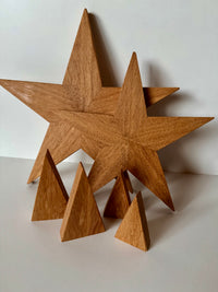 Wooden Christmas trees made of oak