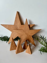 Wooden Christmas trees made of oak