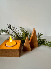 Wooden Christmas trees made of oak