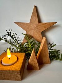 Wooden Christmas trees made of oak