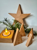 Wooden Christmas trees made of oak