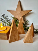 Wooden Christmas trees made of oak
