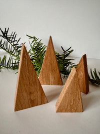 Wooden Christmas trees made of oak