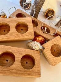Teelichthalter aus Eiche | Kerzenständer | Tischdeko | Massivholz | Geschenk | Geburtstag | Kerzenhalter Adventskranz | zeitlich & stilvoll