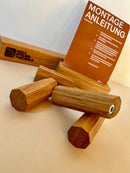 Wandhaken Eiche achteckig Set XL handgefertigter Garderobenhaken & Kleiderhaken aus massivem Holz