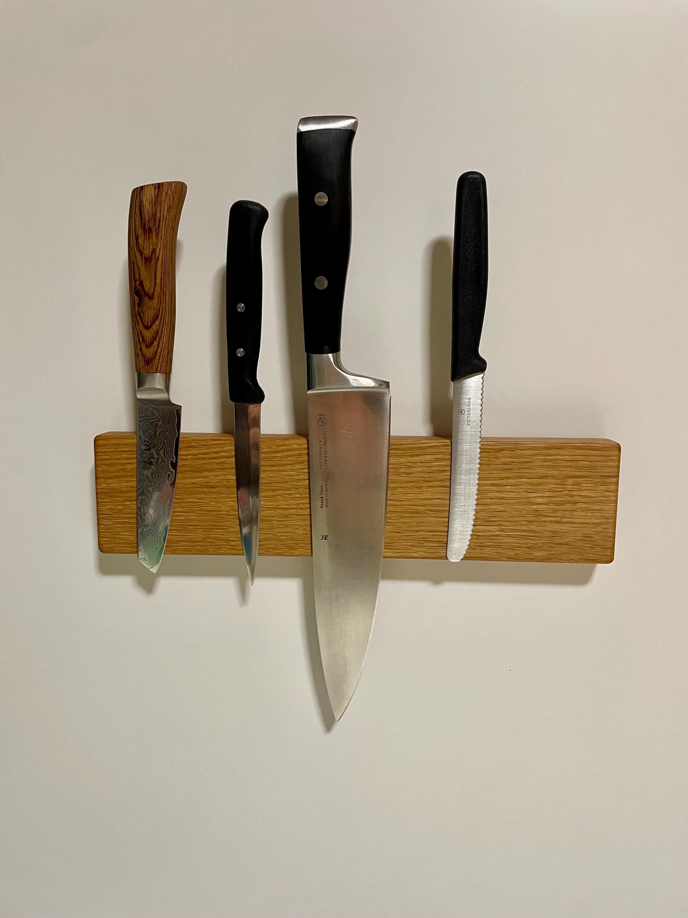 Messerleiste Eiche | Magnetischer Messerhalter | Messerblock aus Echtholz | Stilvolles Geschenk für Sie und Ihn | Edle Küchenutensilien