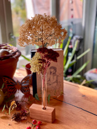 Reagenzglashalter Eiche  handgefertigte Blumenvase aus Holz  Deko mit Glasröhrchen & Kork