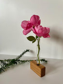 Reagenzglashalter Eiche  handgefertigte Blumenvase aus Holz  Deko mit Glasröhrchen & Kork
