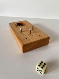 Freiwurf 6  Würfelspiel aus Eiche | Handgemachtes Holzspiel für 16 Spieler | Familienspiel, Geschenkidee, Gesellschaftsspiel