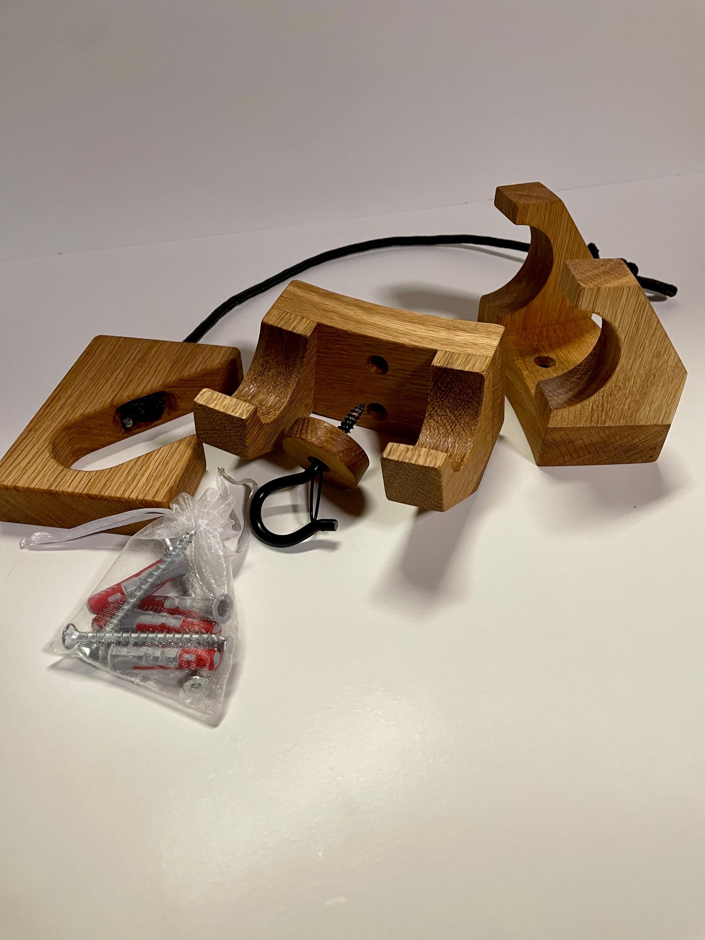 Fahrradhalterung Eiche  handgefertigte Wandhalterung aus Holz  stylisch & stabil für Rennrad, Fixie und Mountainbike