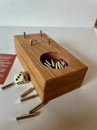 Freiwurf 6  Würfelspiel aus Eiche | Handgemachtes Holzspiel für 16 Spieler | Familienspiel, Geschenkidee, Gesellschaftsspiel
