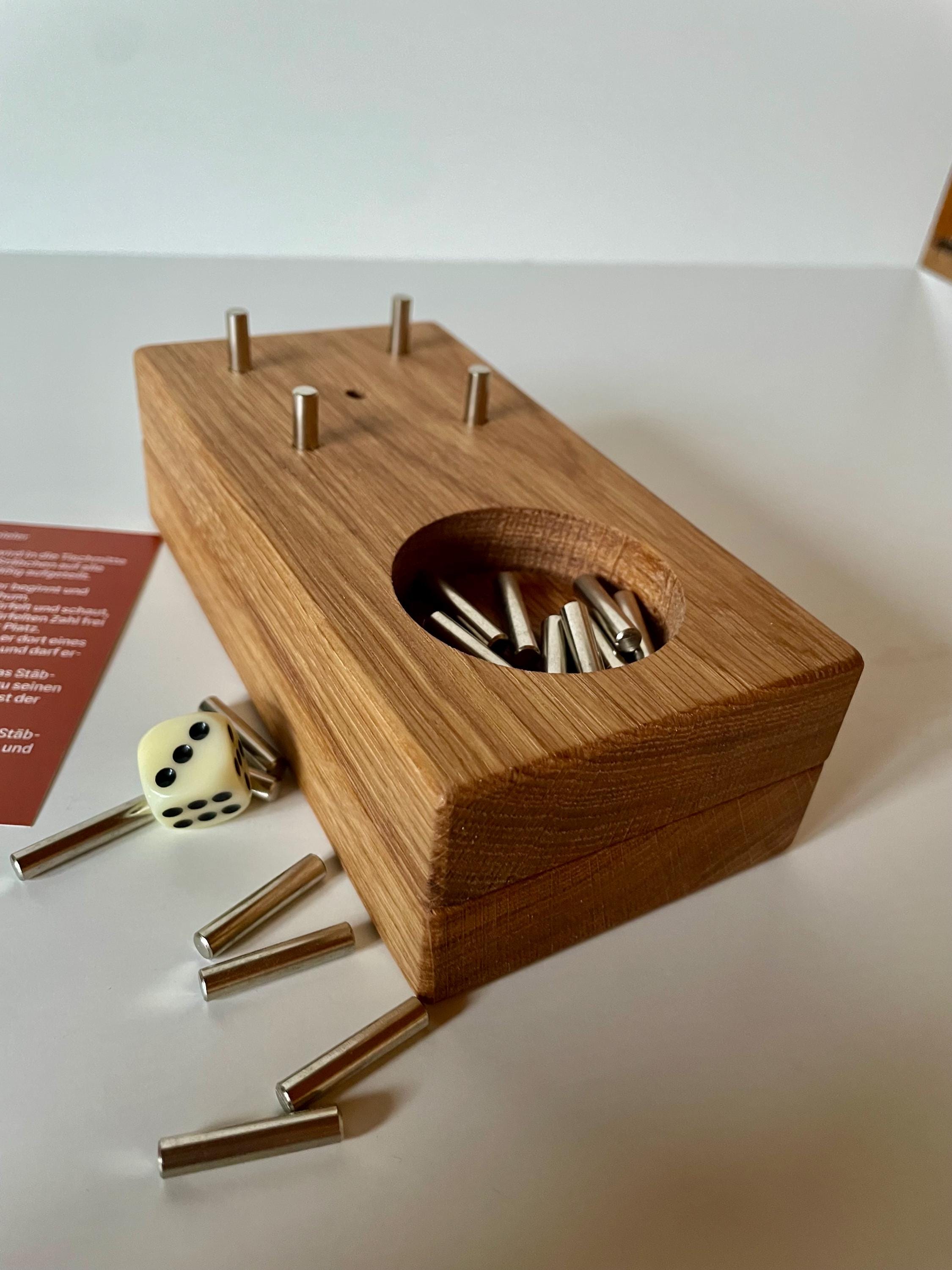 Freiwurf 6  Würfelspiel aus Eiche | Handgemachtes Holzspiel für 16 Spieler | Familienspiel, Geschenkidee, Gesellschaftsspiel