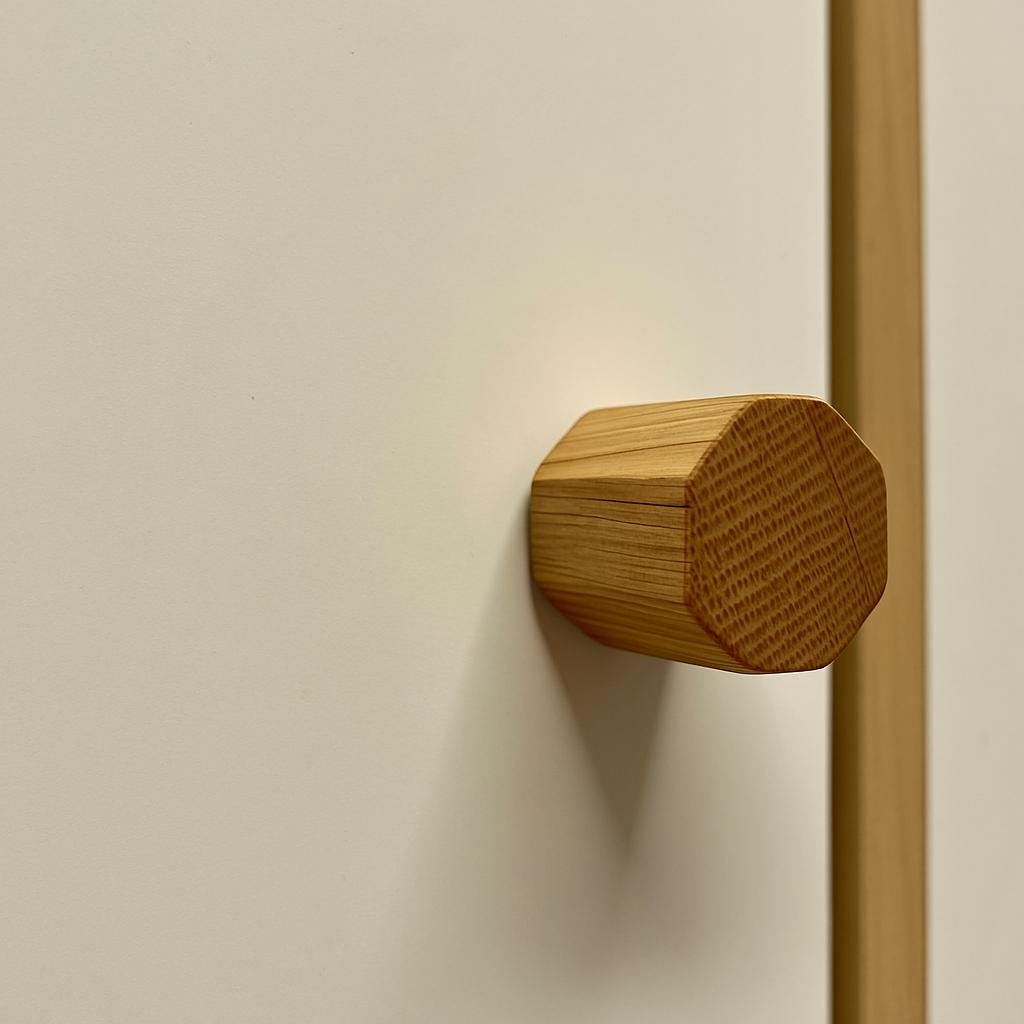 Möbelgriffe aus Eichenholz  achteckig Handgemacht & geölt  passend für IKEA Möbel, Schubladen, Türen, Kommoden + DIY-Projekte