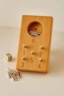 Freiwurf 6  Würfelspiel aus Eiche | Handgemachtes Holzspiel für 16 Spieler | Familienspiel, Geschenkidee, Gesellschaftsspiel