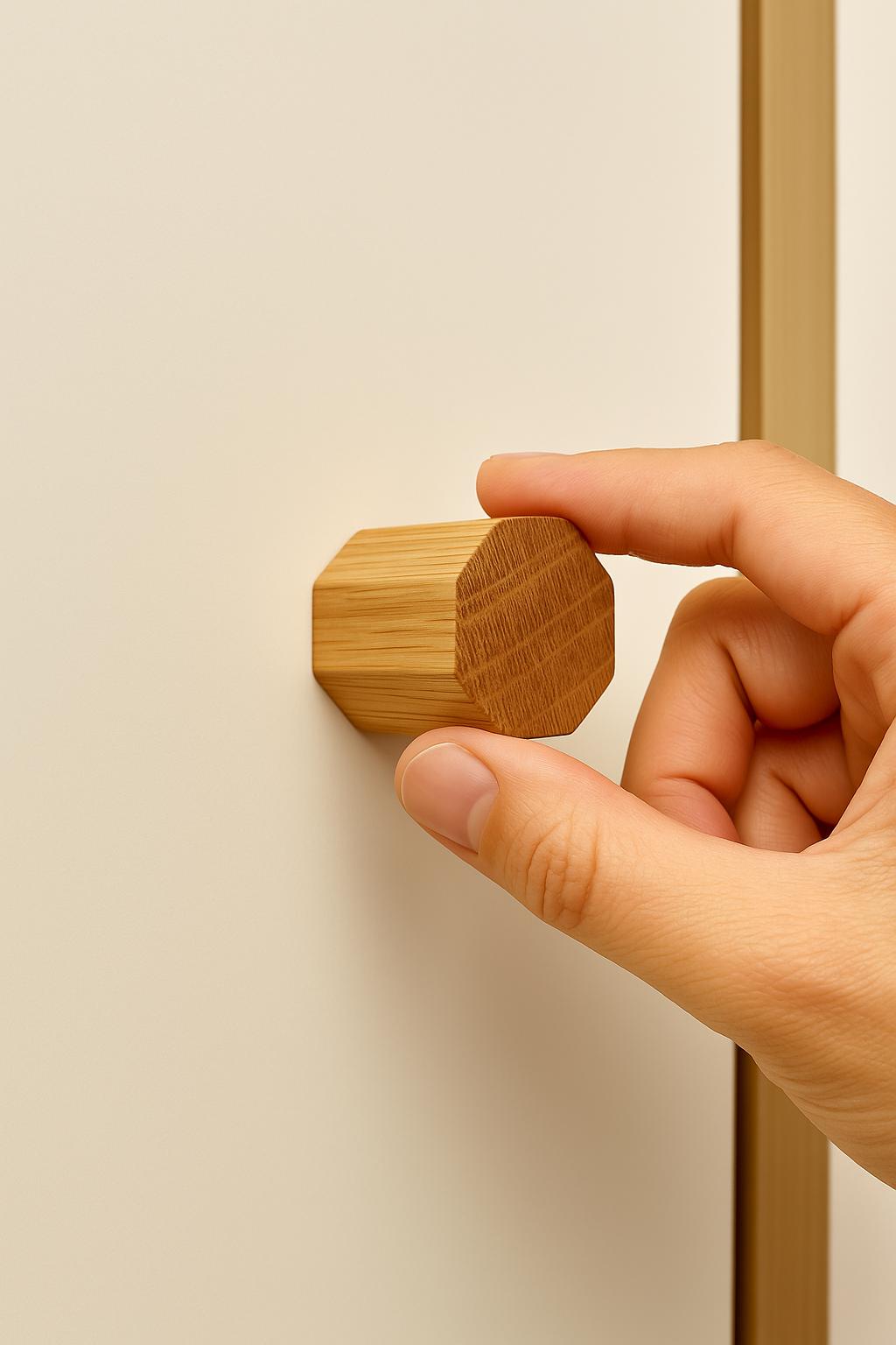 Möbelgriffe aus Eichenholz  achteckig Handgemacht & geölt  passend für IKEA Möbel, Schubladen, Türen, Kommoden + DIY-Projekte