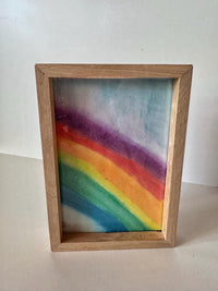 Doppelseitiger Bilderrahmen aus Holz  freistehend & beidseitig  für Fotos, Trockenblumen und Kunst  in Eiche oder Ahorn handgefertigt