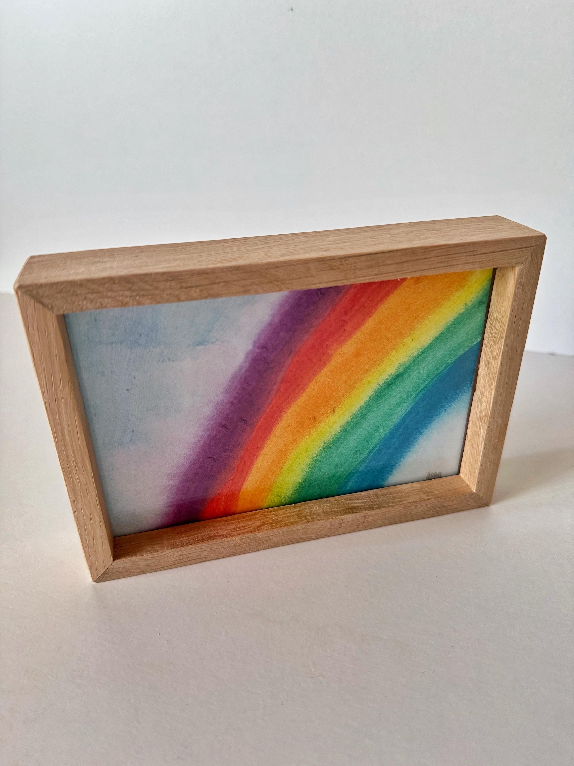 Doppelseitiger Bilderrahmen aus Holz  freistehend & beidseitig  für Fotos, Trockenblumen und Kunst  in Eiche oder Ahorn handgefertigt