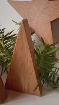 Wooden Christmas trees made of oak